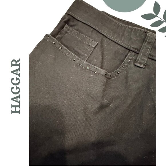 Classic Black Stretch Capris by Haggar | Mid Rise Cropped Pant Size 16P - Picture 3 of 6